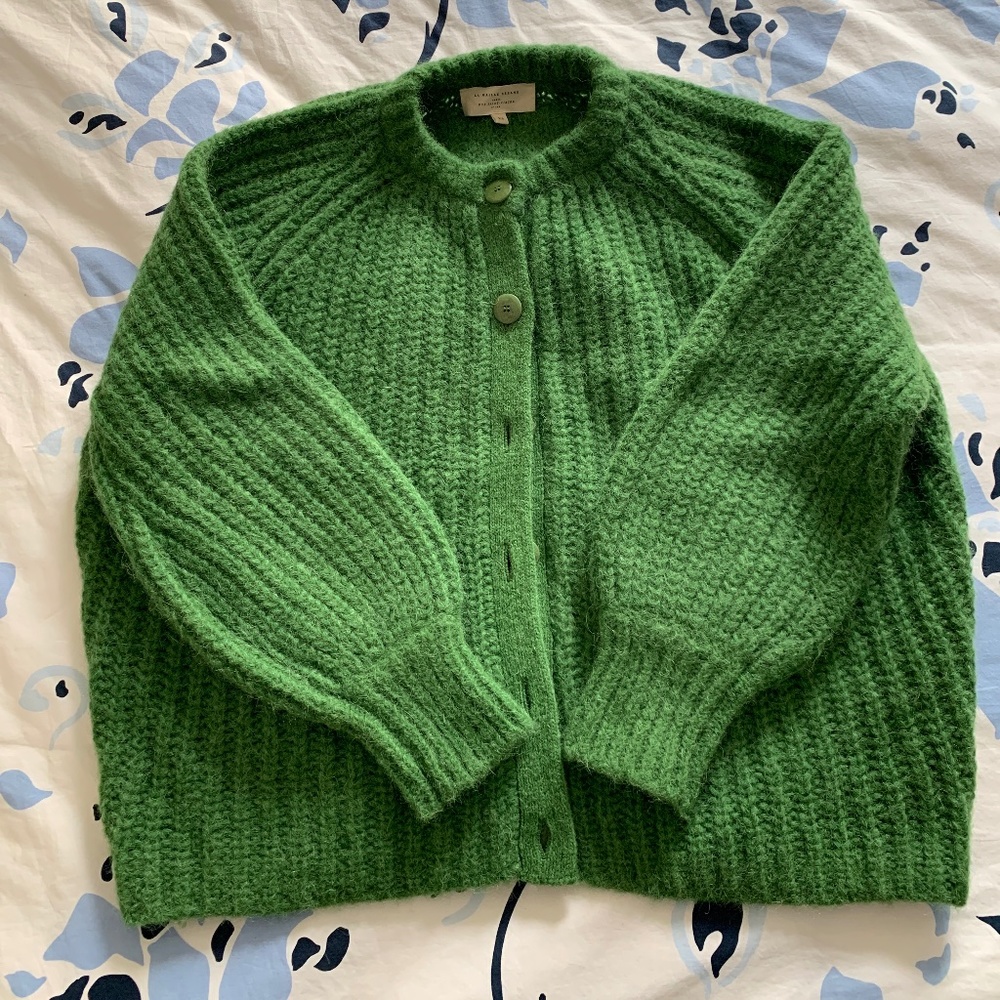 Sezane green cardigan XS